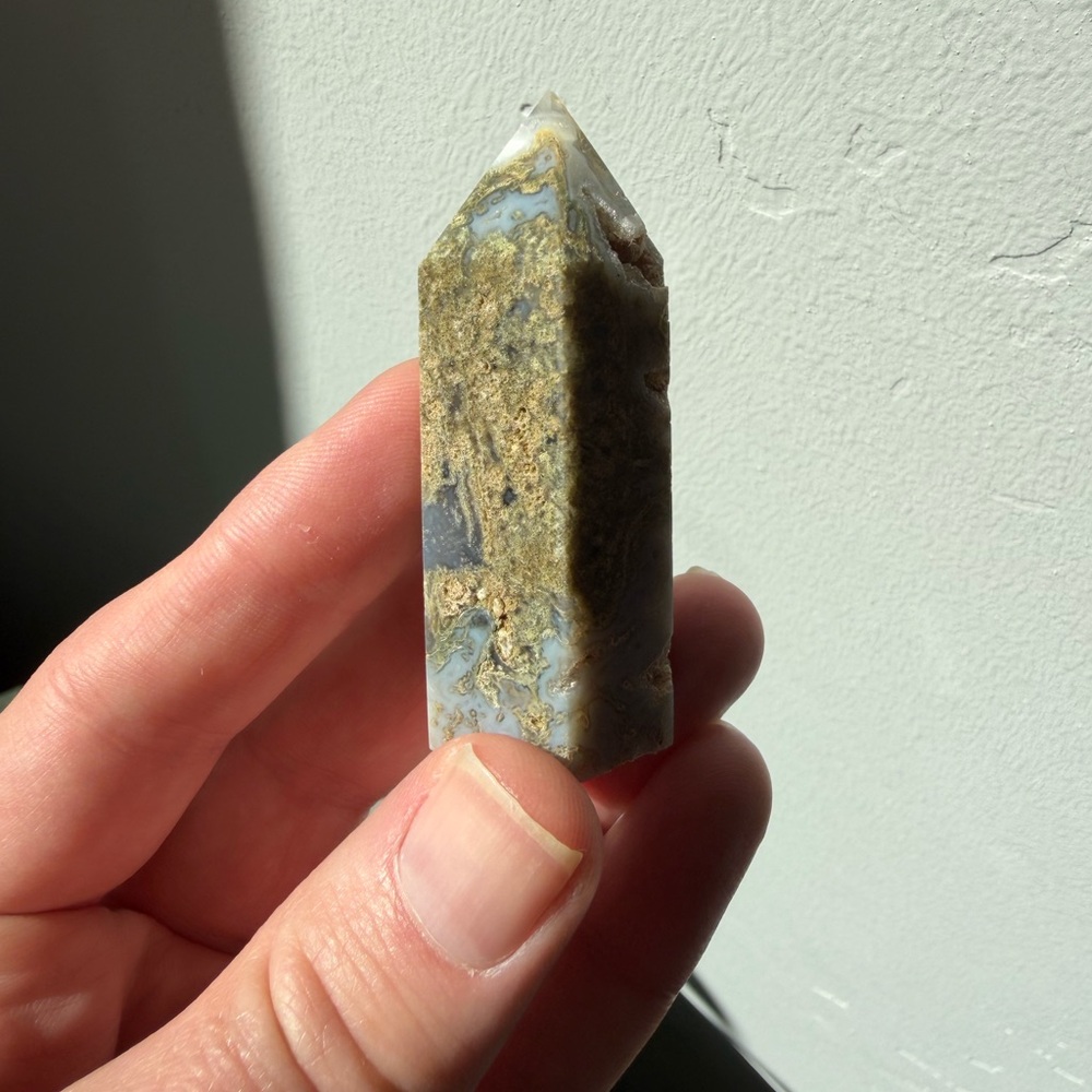 Moss Agate crystal tower
